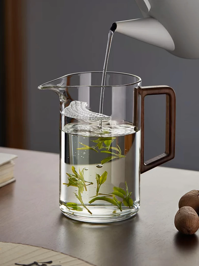 【80月牙杯】公道杯茶水分离月牙杯过滤绿茶杯茶漏高档耐热小青柑