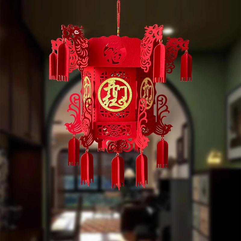 乔迁新年店铺开业布置喜庆装扮春节红灯笼定制开门红宫灯龙凤灯笼