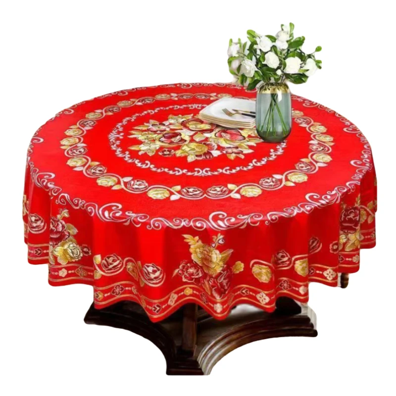 新疆包邮180圆桌布防水防油防烫免洗PVC加厚酒店家用婚庆正方形
