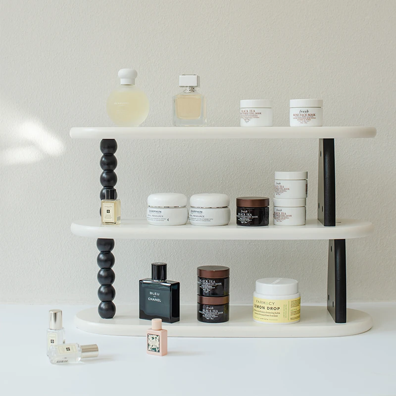 中古桌面置物架复古多功能木质ins风 多层香水杯化妆品整理收纳架