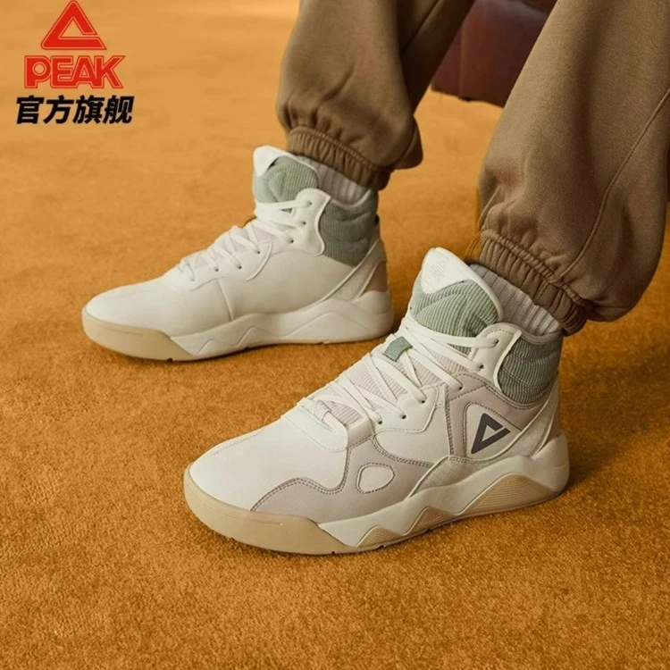 匹克灯芯绒板鞋秋冬新款运动鞋高帮增高潮流情侣休闲鞋-DB240007