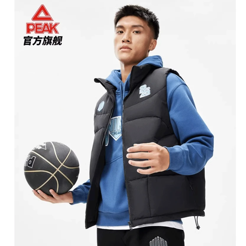 匹克篮球文化防泼水棉马甲男款2025春季新款保暖运动开衫上衣男