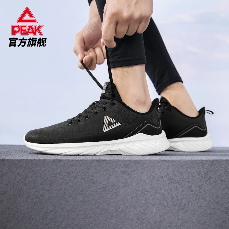 匹克女鞋跑步鞋女2025夏季新款皮面防水耐磨轻便透气休闲运动鞋女