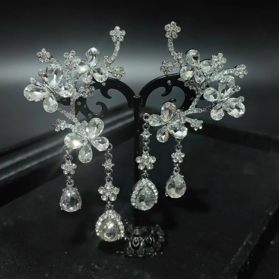 合金仿水晶婚庆饰品 00932时尚重工精致百搭耳环婚纱配饰耳饰