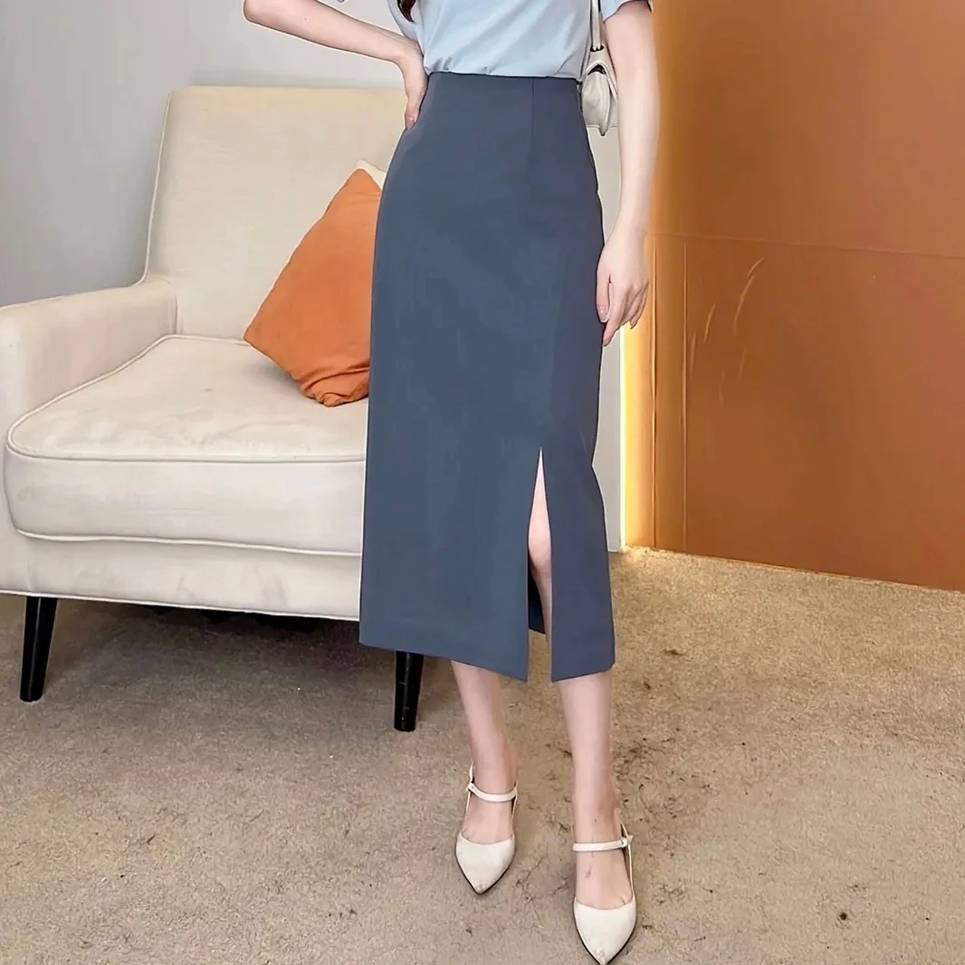 春秋夏季女款爆款2024新款a字裙高腰百搭显瘦气质西装半裙23192