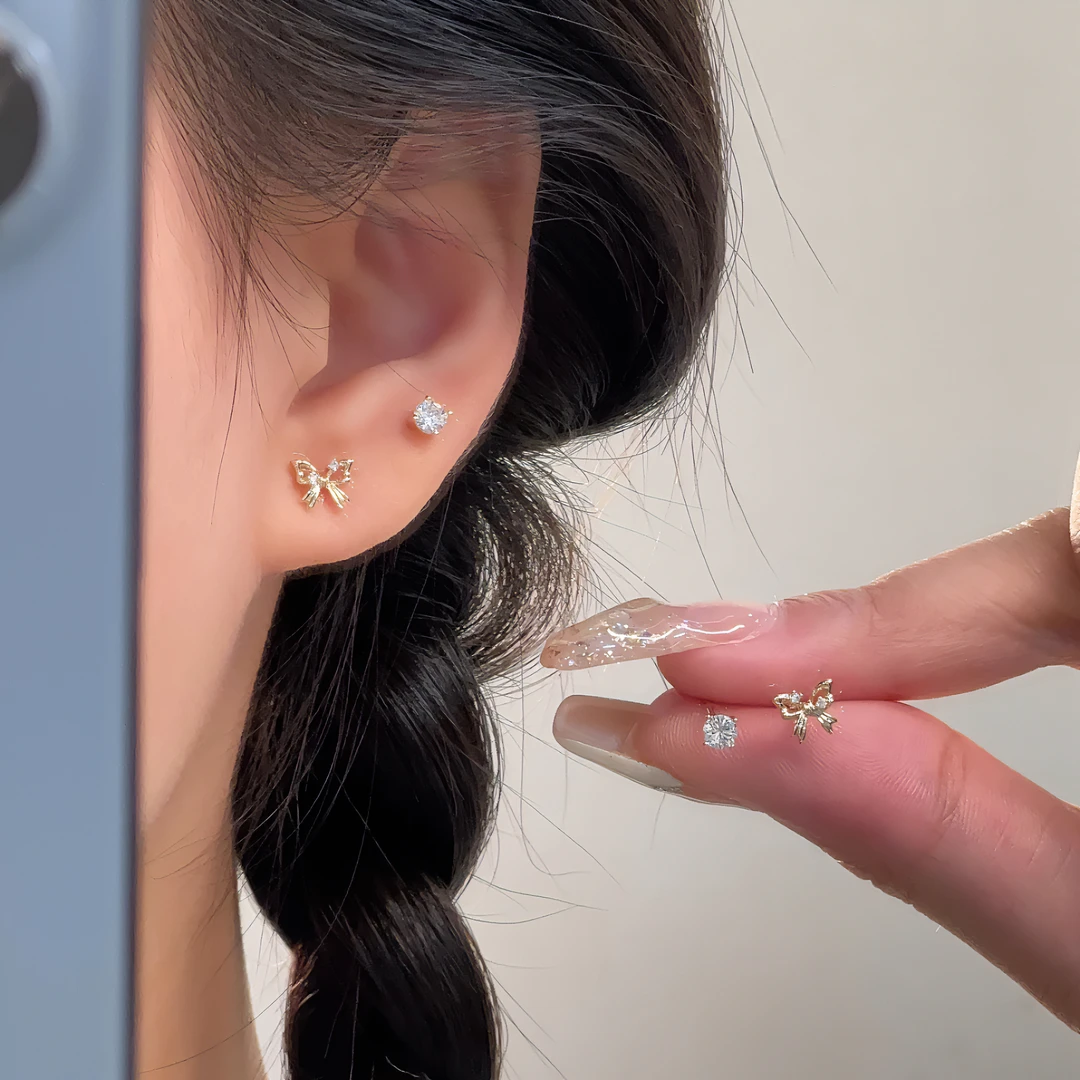 迷你ins简约小巧蝴蝶结四件套组合