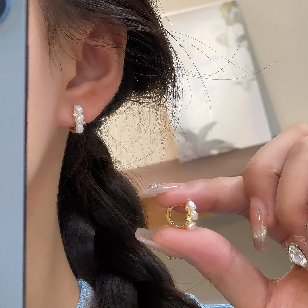 超精致轻奢小众小豆米珠耳扣