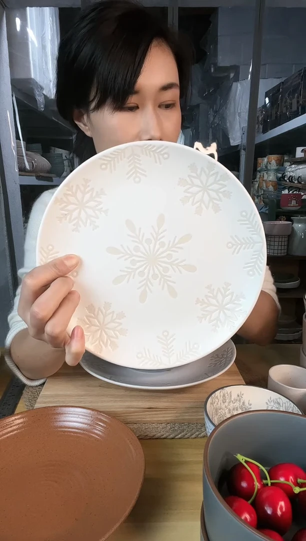 【闪购商品】陶瓷碗8.5英寸雪花小盘微瑕