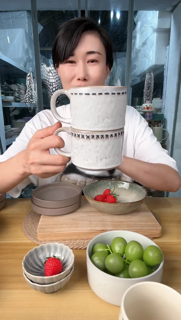【闪购商品】瓷片窑变杯2只微瑕