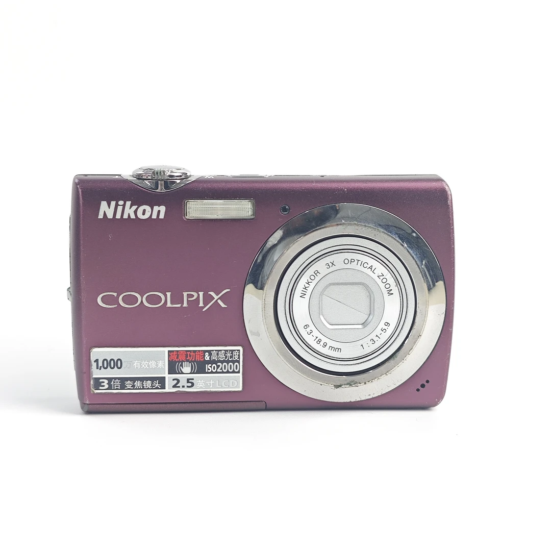 95新 Nikon/尼康 s220暗紫色1000万像素3倍变焦ccd数码相机