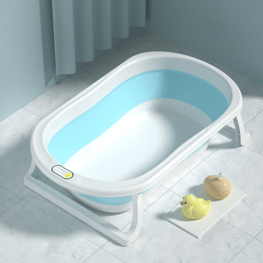 婴儿洗澡盆浴盆宝宝可折叠幼儿坐躺大号浴桶小孩家用新生儿童用品