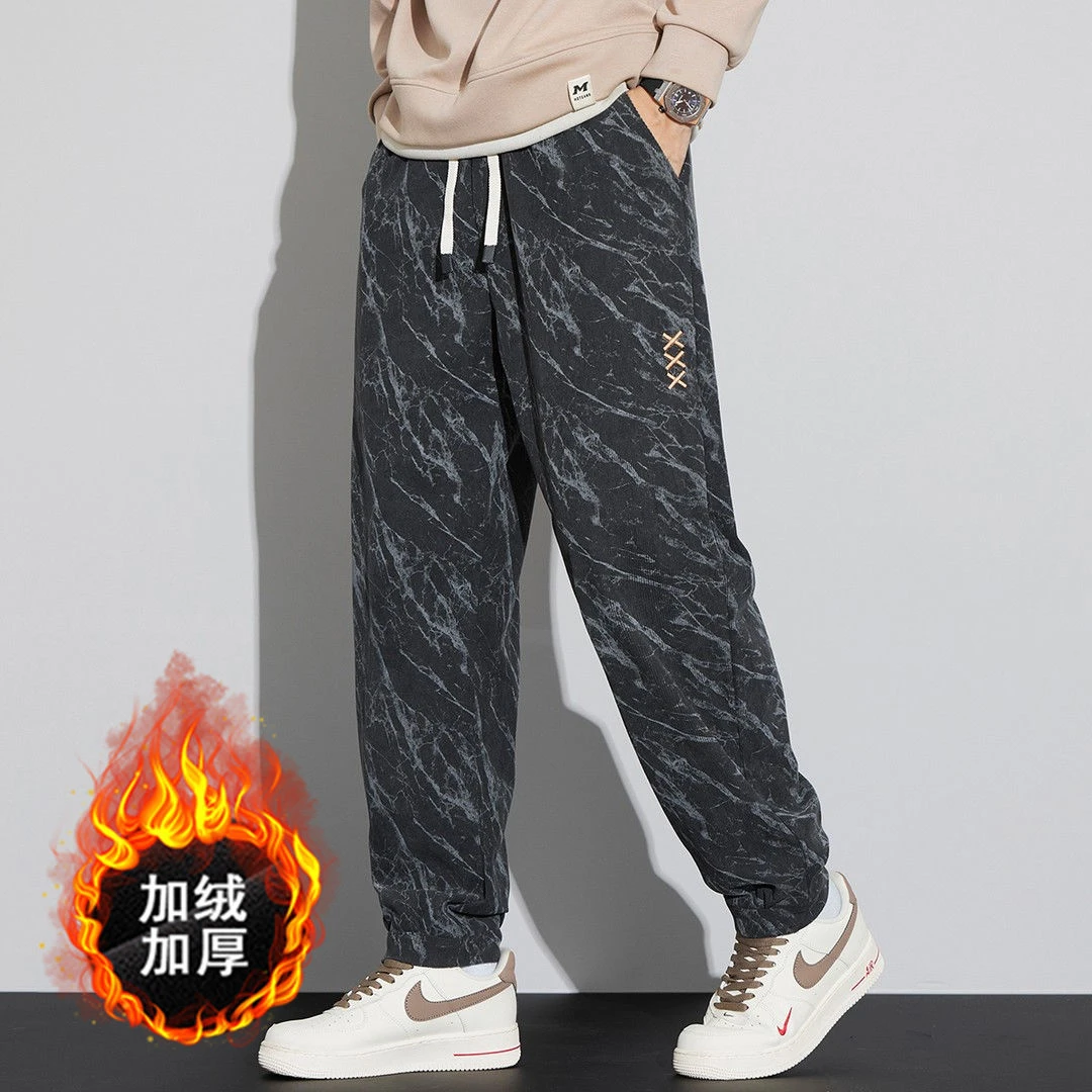 秋冬季阔腿束脚卫裤潮牌in休闲运动裤男韩版潮流宽松休闲长裤子