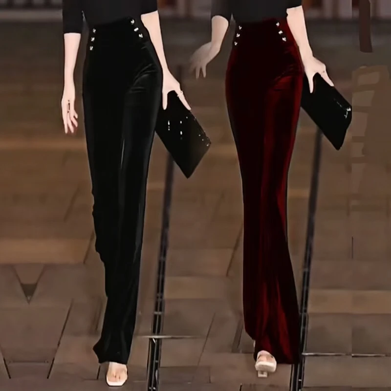 韩版轻奢微喇裤女潮流爆款跳舞休闲裤气质百搭洋气遮肉拖地加长裤