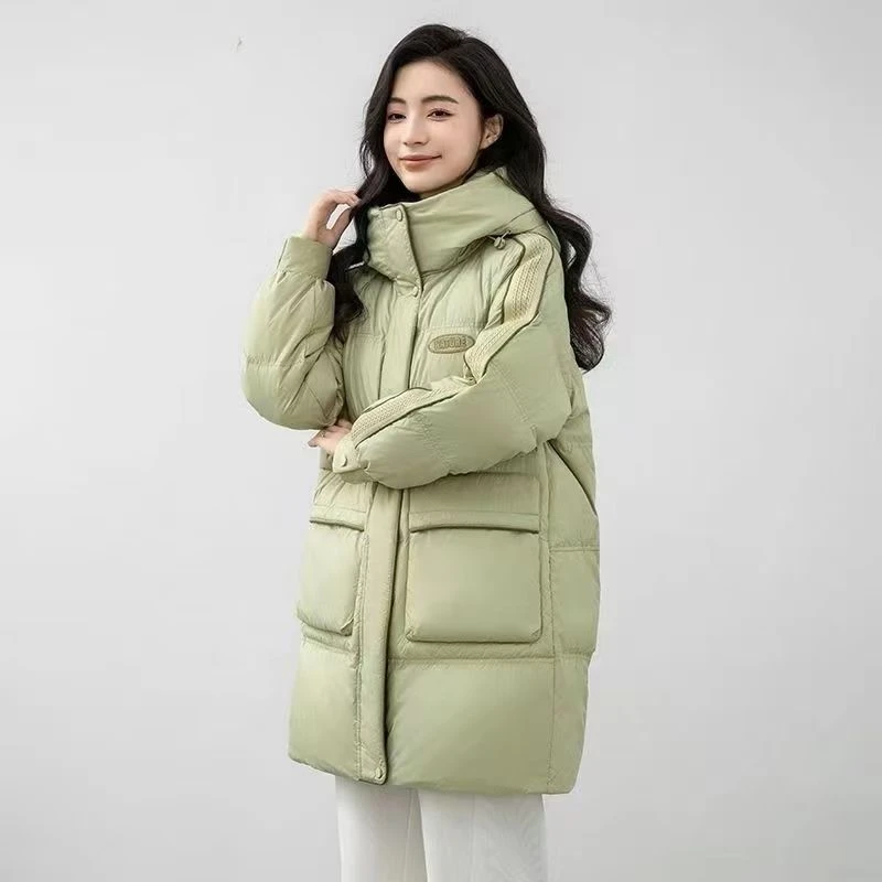 棉服女中长款加厚宽松新款2024冬季遮肉棉衣洋气棉袄