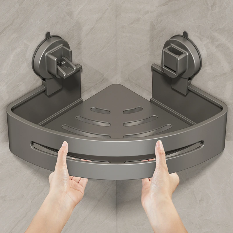 卫生间吸盘置物架墙上免打孔壁挂浴室洗手间洗漱台收纳墙角三角篮