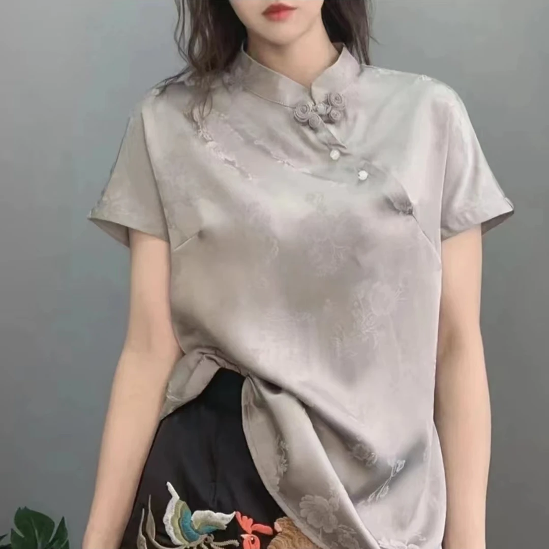 9100清冷感国风高奢盘扣小衫