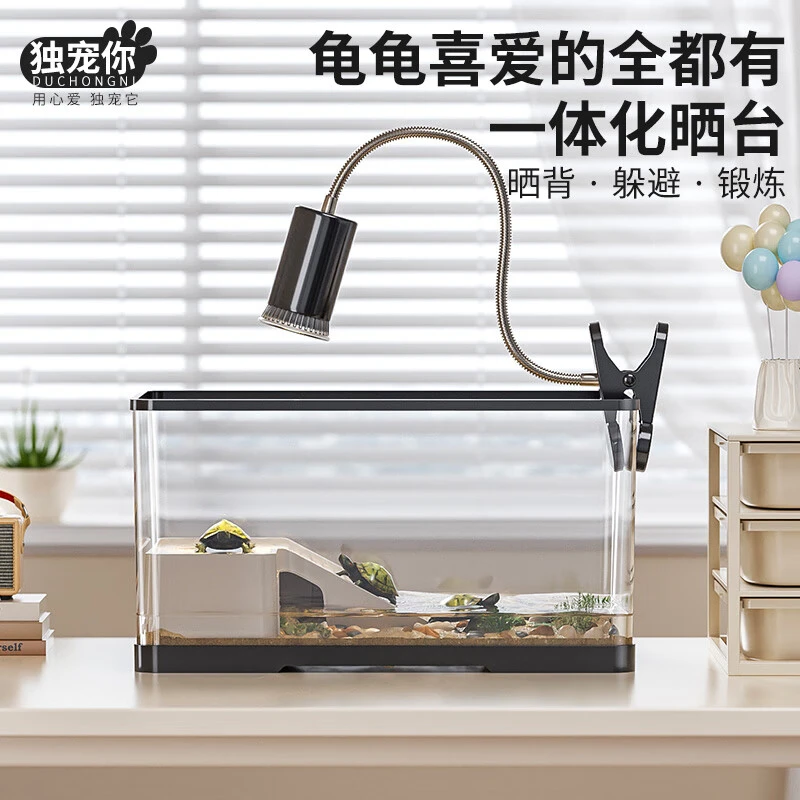 独宠你DUCHONGNI 乌龟缸生态缸宠物饲养箱塑料透明蝾螈爬宠专用缸