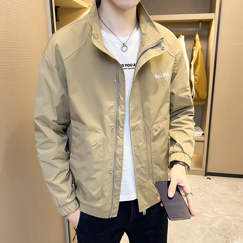 春季2024新款爆款立领男士轻奢刺绣字母休闲痞帅韩版男装外套夹克