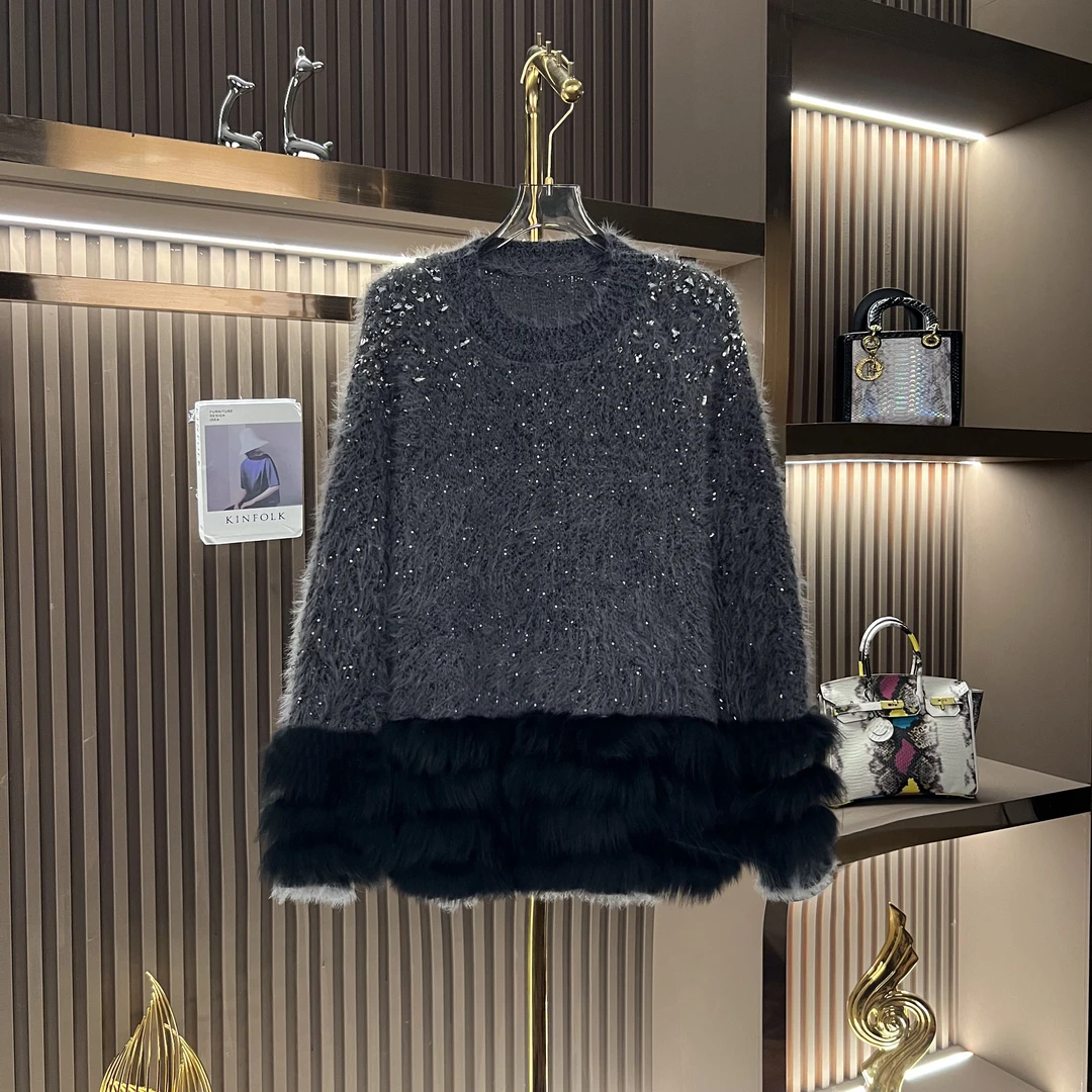 【林仙仙专属】小香风长袖针织轻奢加厚拼接冬季时尚秋冬24092112