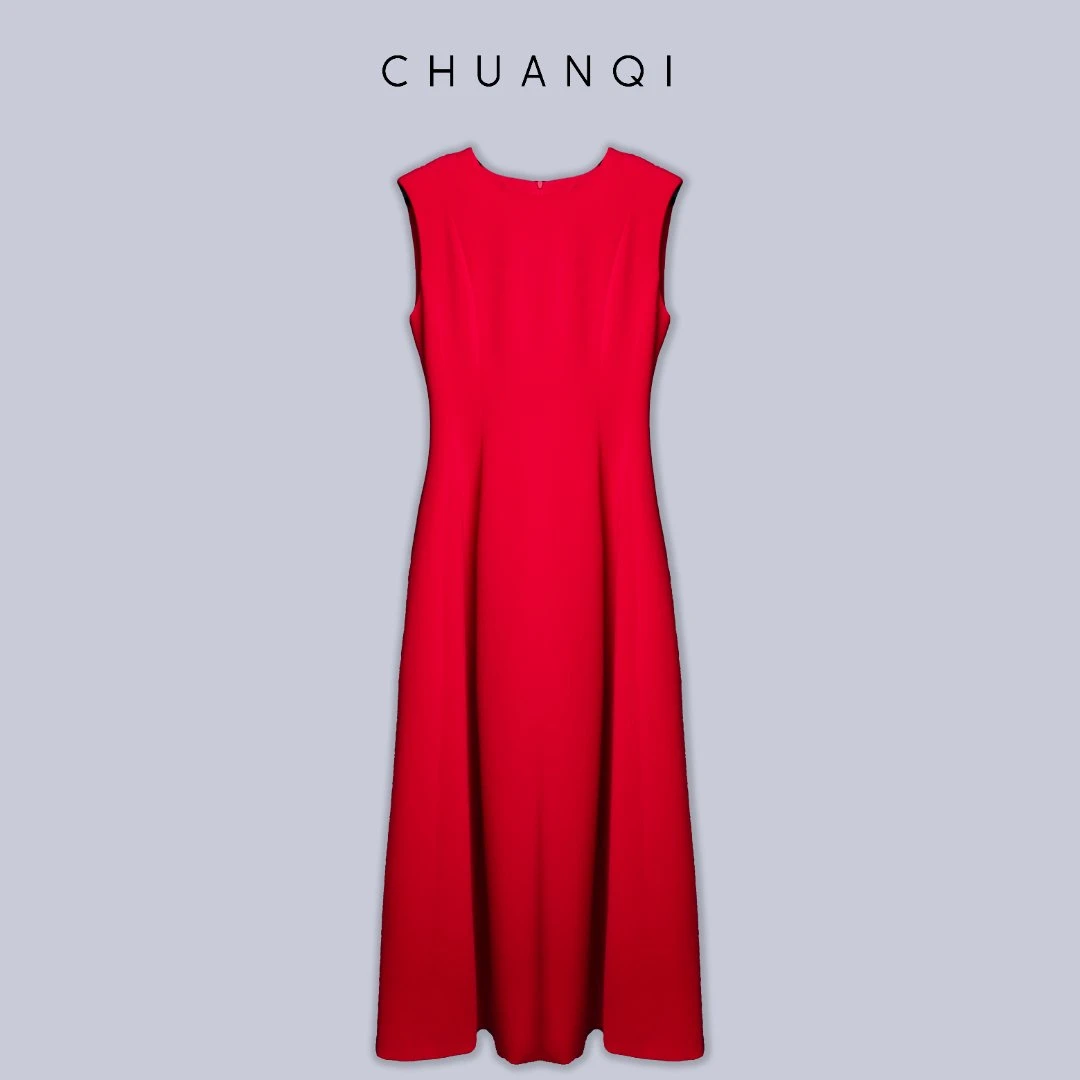 【SS】无袖连衣裙时尚女款设计师气质B0373胸针