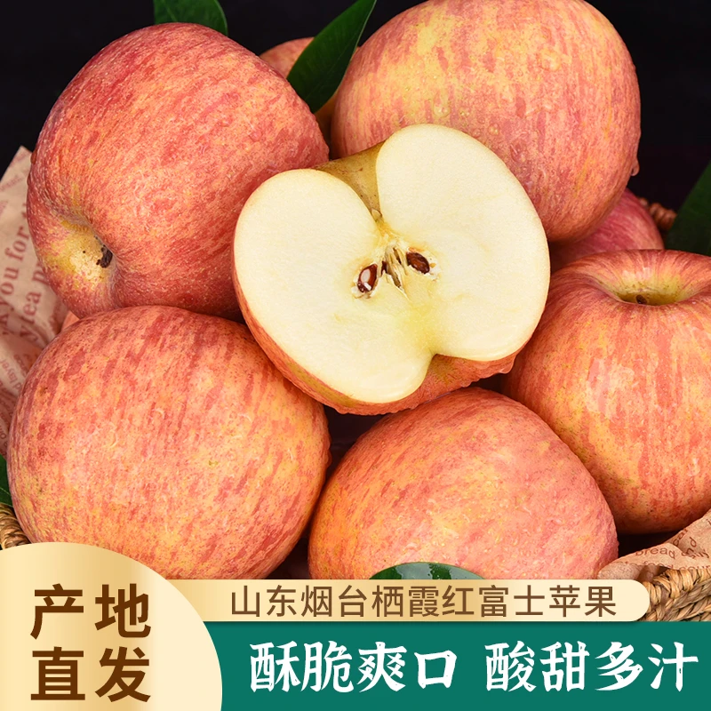 栖霞苹果4.5-9斤正宗山东烟台红富士甜脆多汁