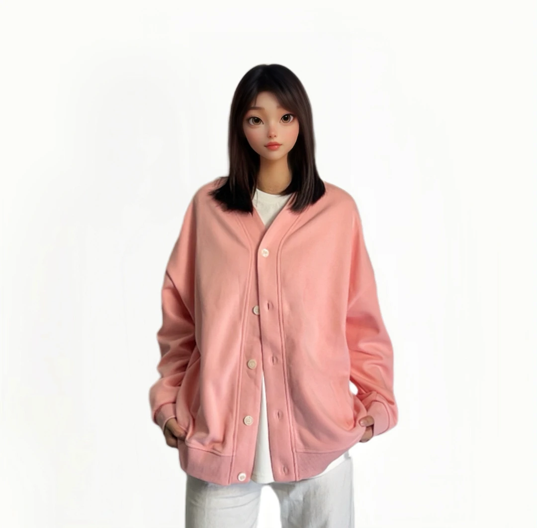 FF3001#秋冬男女同款百搭休闲宽松开衫长袖外套慵懒风时尚气质