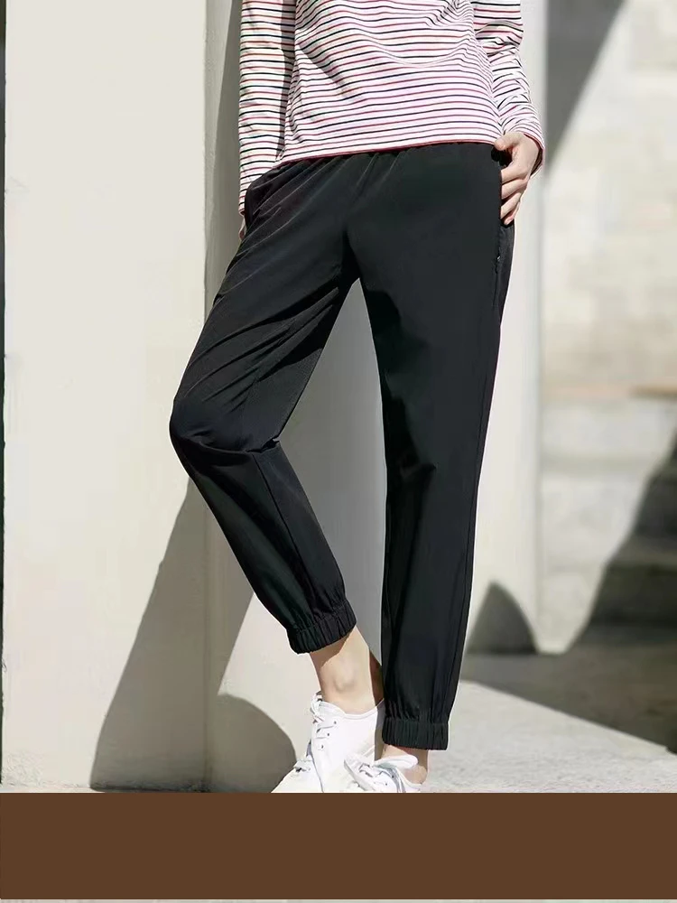 时尚卫裤女收腿运动裤透气潮流速干裤轻薄夏季长裤百搭户外九分裤