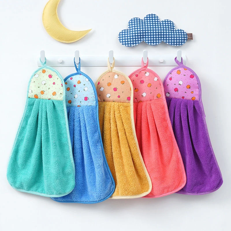 【5条装】擦手巾小毛巾厨房强吸水不掉毛珊瑚绒可挂式抹布