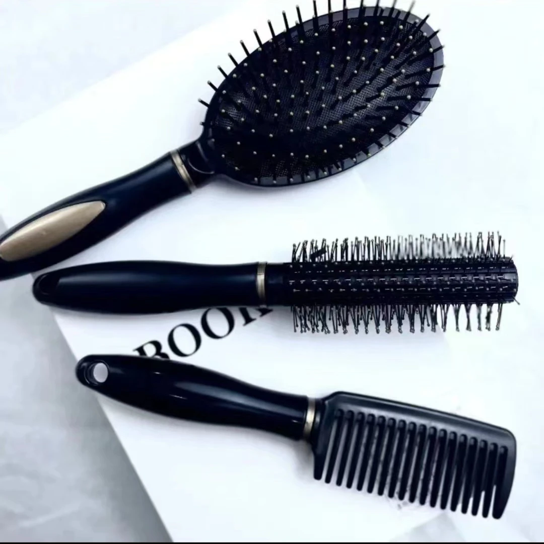家用卷发梳子三件套男女气垫气囊按摩梳可爱内扣造型美发圆筒滚梳