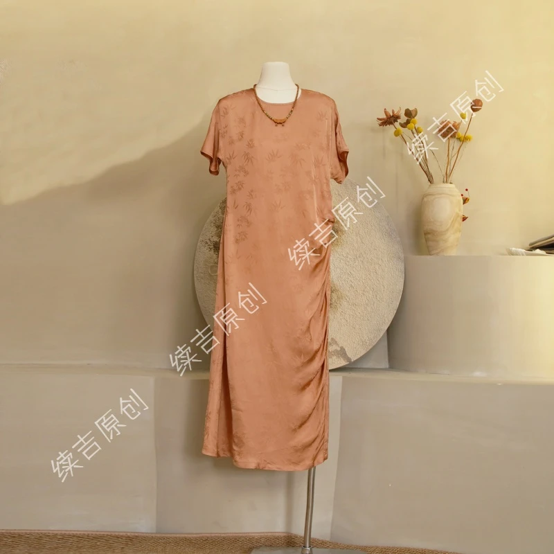原创设计24-778【暖意萦怀】新中式文艺宽松高级感连衣裙