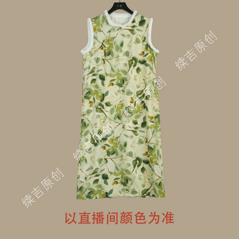 续吉出品5204｜万古长青｜中式无袖加绒冬季背心裙