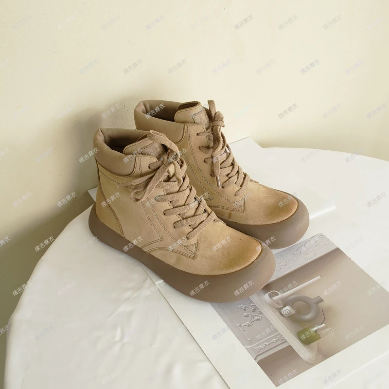 原创设计24-1906百搭厚底高帮秋冬复古靴