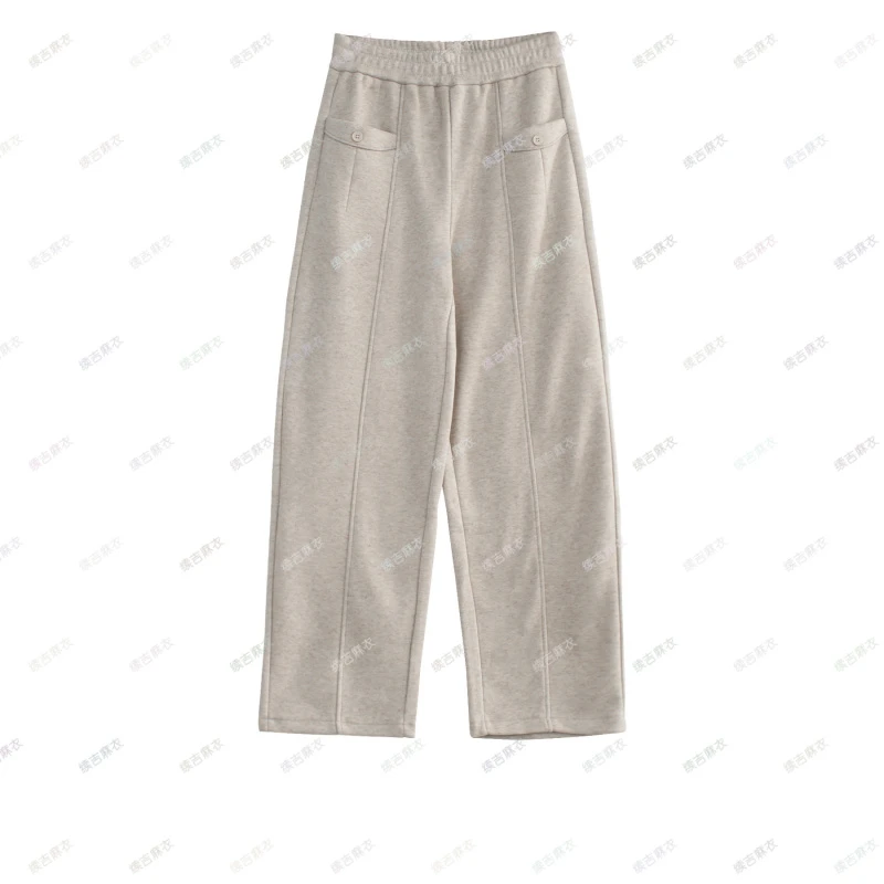 原创设计24-1802【凡响】口袋宽松秋冬百搭加绒加厚休闲裤