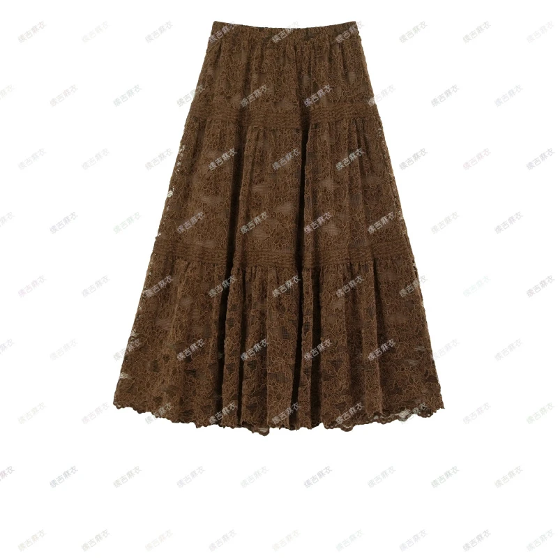 原创设计24-1578蕾丝休闲百搭复古拼接半裙