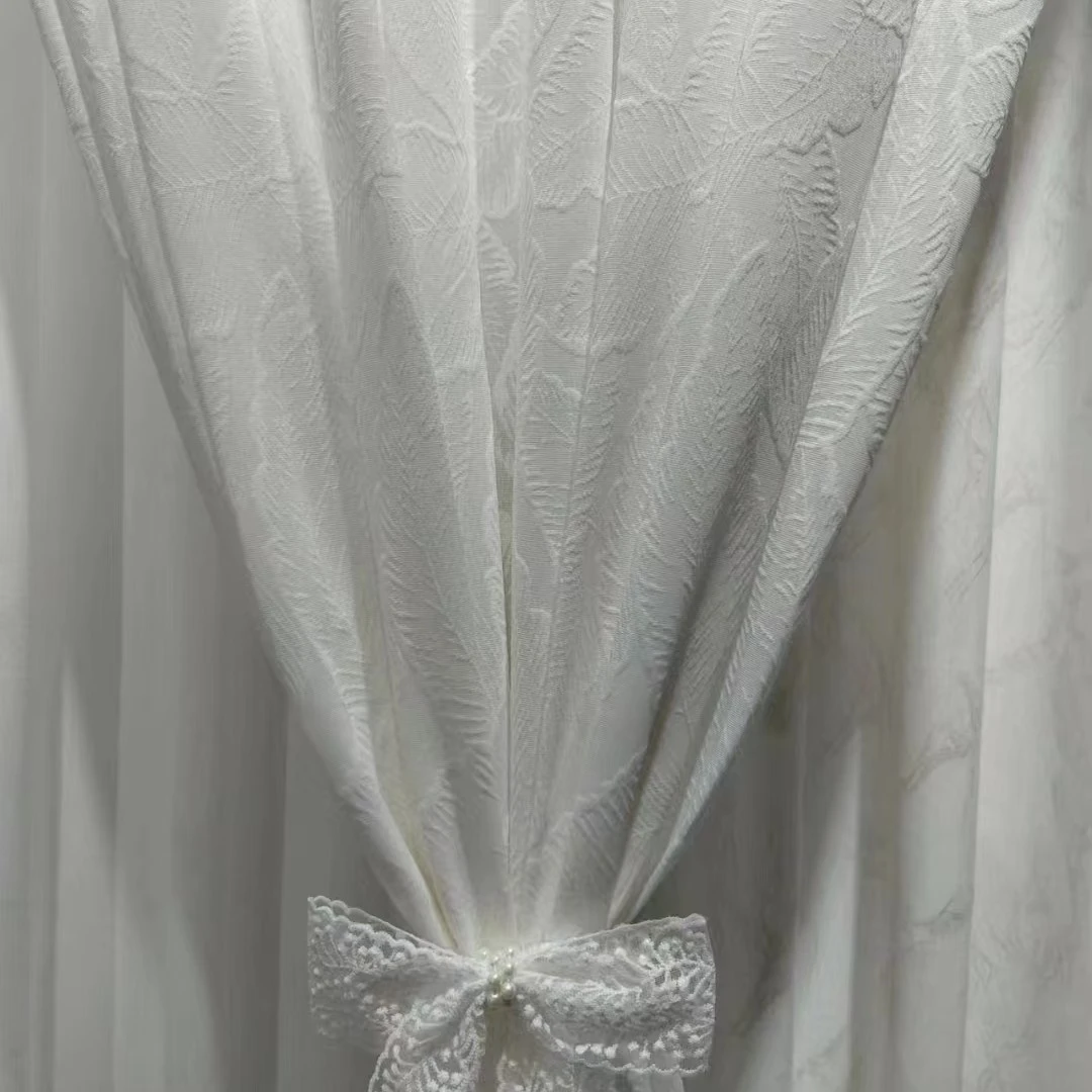 【高端纱帘】朦胧美浮雕大羽毛纱帘链接~  款式直播间为准