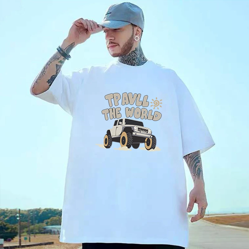 胖子纯棉短袖t恤男女同款潮牌简约微胖男生宽松大码上衣夏装半袖