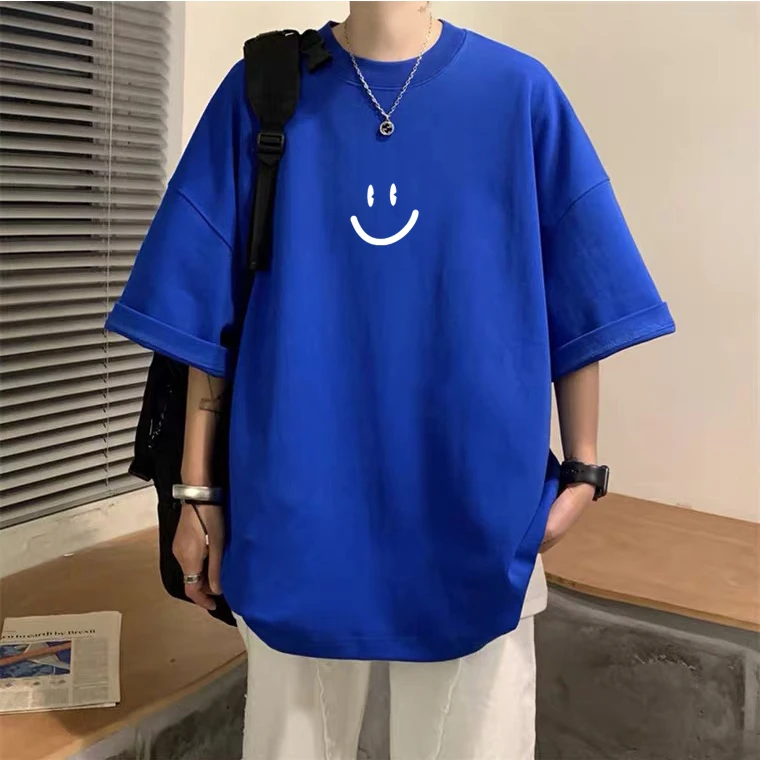 美式高街纯棉短袖T恤男生ins潮牌宽松大码上衣服夏半袖女2023新款