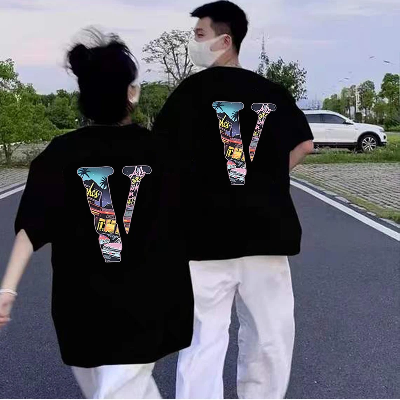 国风纯棉短袖t恤男女同款潮牌宽松大码上衣情侣装夏装半袖2025年