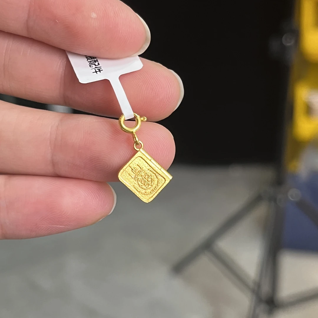 吊坠925银 五条经S925银镀金小吊坠配件 可打开