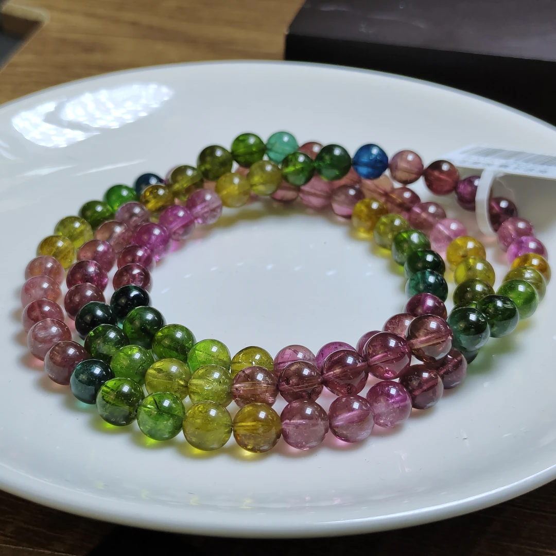 6-6.5mm天然碧玺帝王糖果色三圈