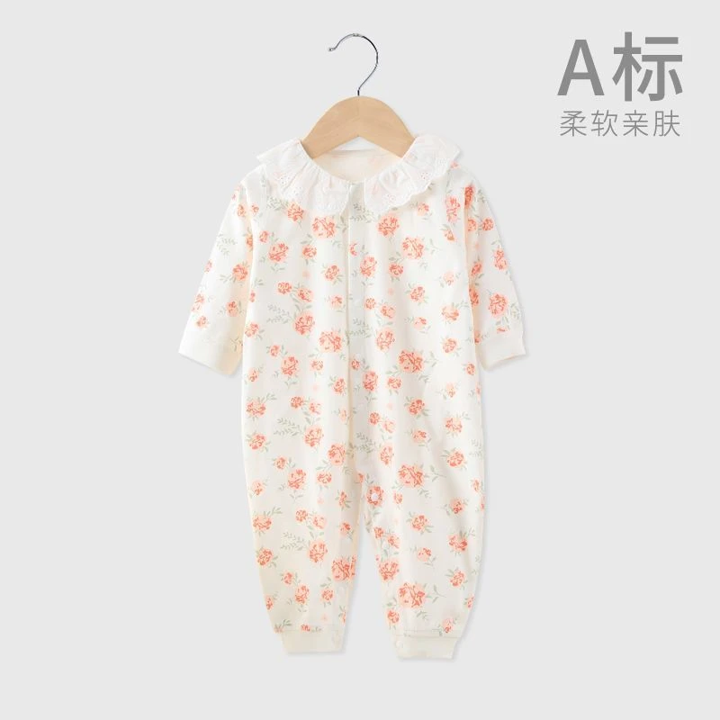 【泡泡雪】0-15个月宝宝春秋棉毛连体衣新生儿纯棉哈衣打底 2A897