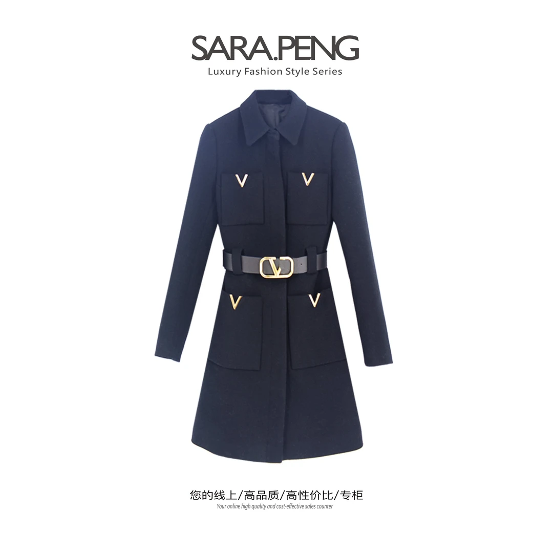 SARA.PENG【高奢西装裙】2023高定V家款精纺羊毛英伦西装裙外套