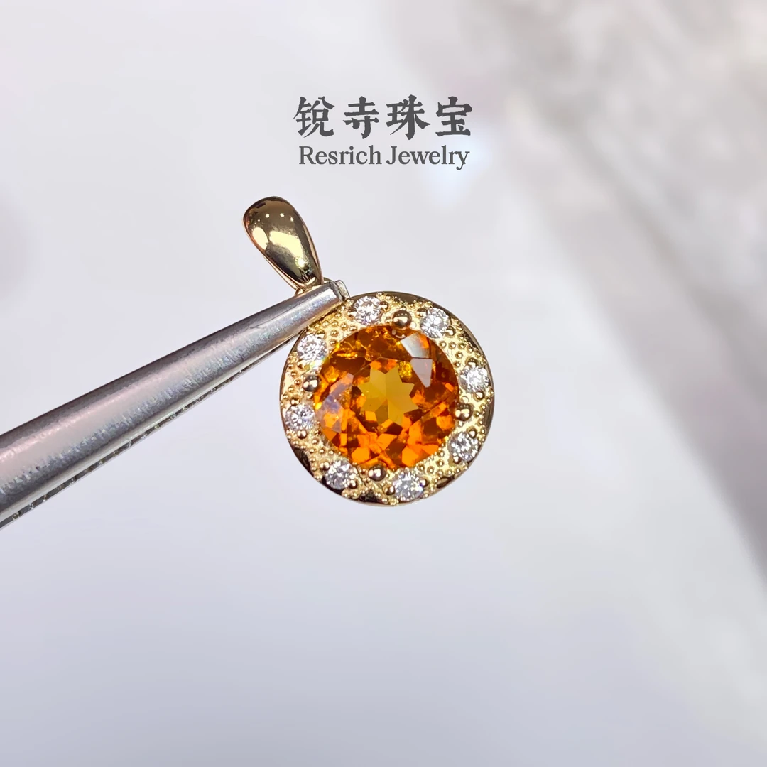 【破冰专属】18K金天然芬达石吊坠/1.0ct/{不含链/多样性发货}RT