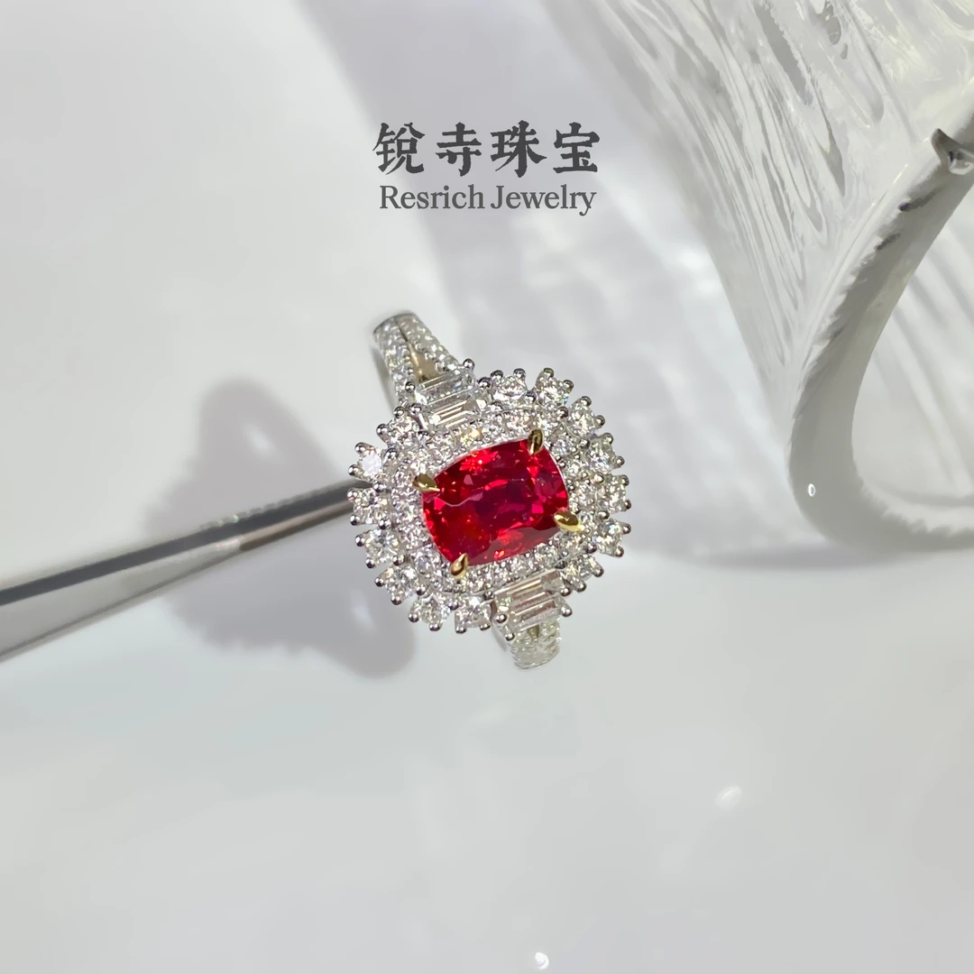 【锐寺珠宝】18K金/天然尖晶石戒指/1.09ct/绝地/GRC-YG