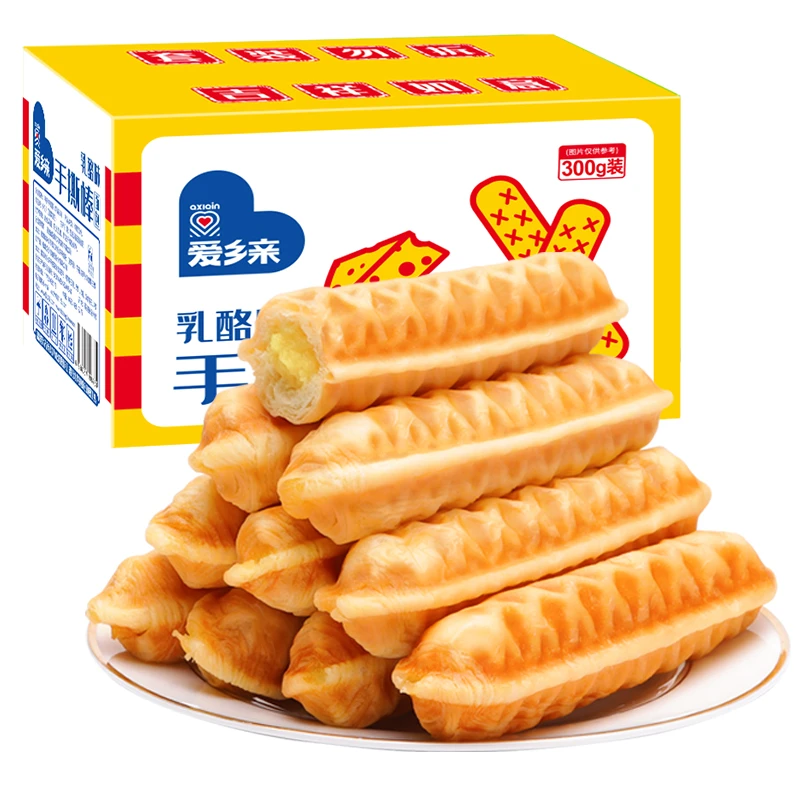 爱乡亲乳酪夹心华夫面包棒整箱早餐手撕面包奶香原味休闲零食糕点