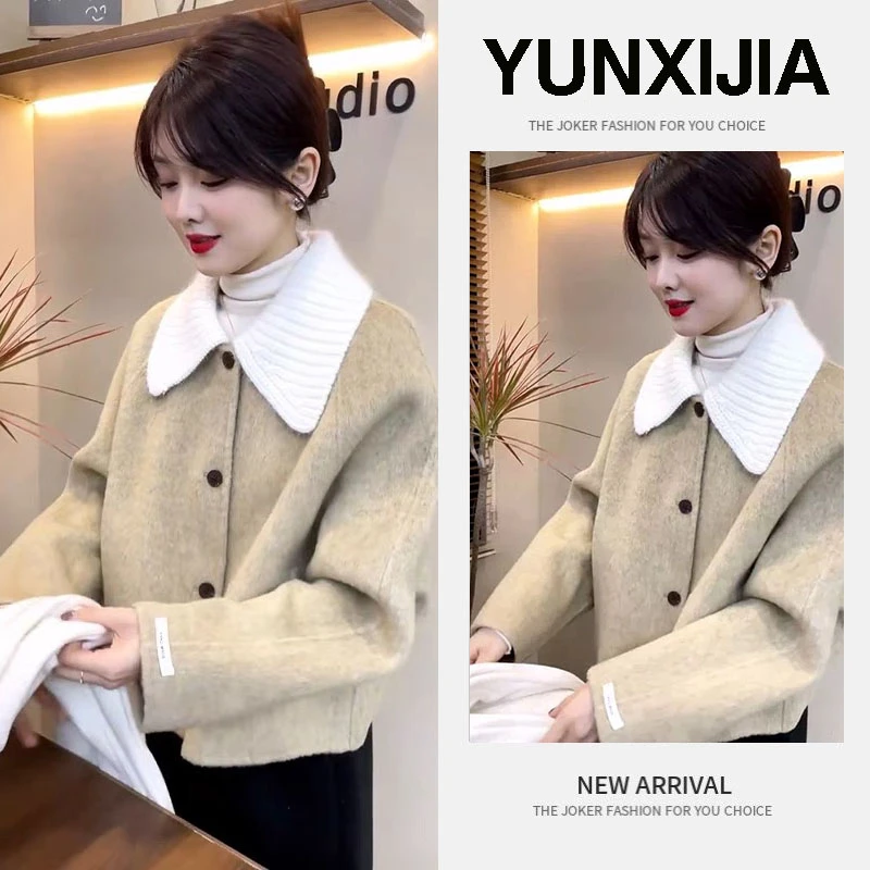 2024年秋冬爆款时尚潮流高级感翻领百搭宽松小香风外套女