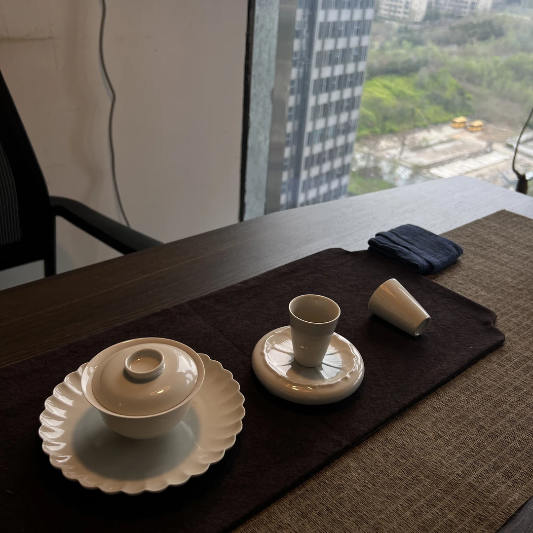 【夏流同款】素白薄胎独酌盖碗套装可悬停
