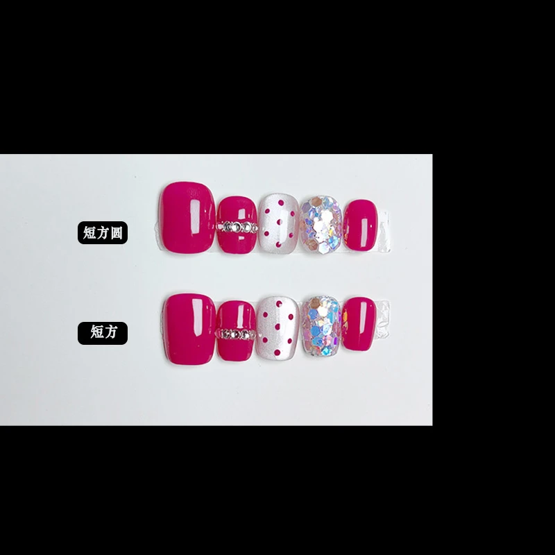 【琉璃甜心】高级美甲夏日辣妹火龙果纯手工显白猫眼短款穿戴甲