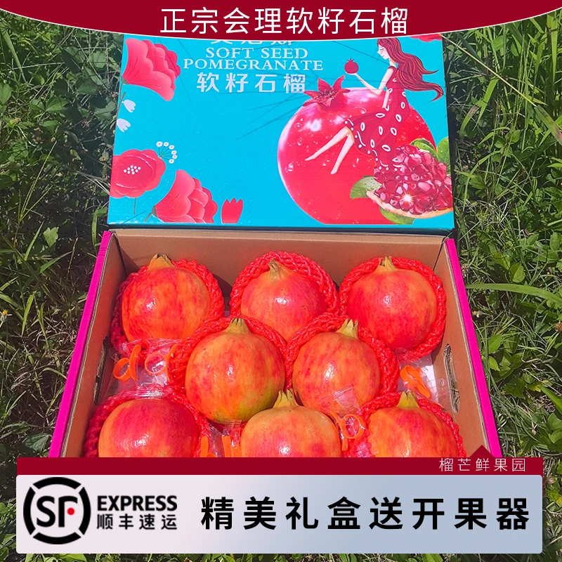 [顺丰包邮]四川会理突尼斯软籽石榴当应季新鲜纯甜大果石榴礼盒