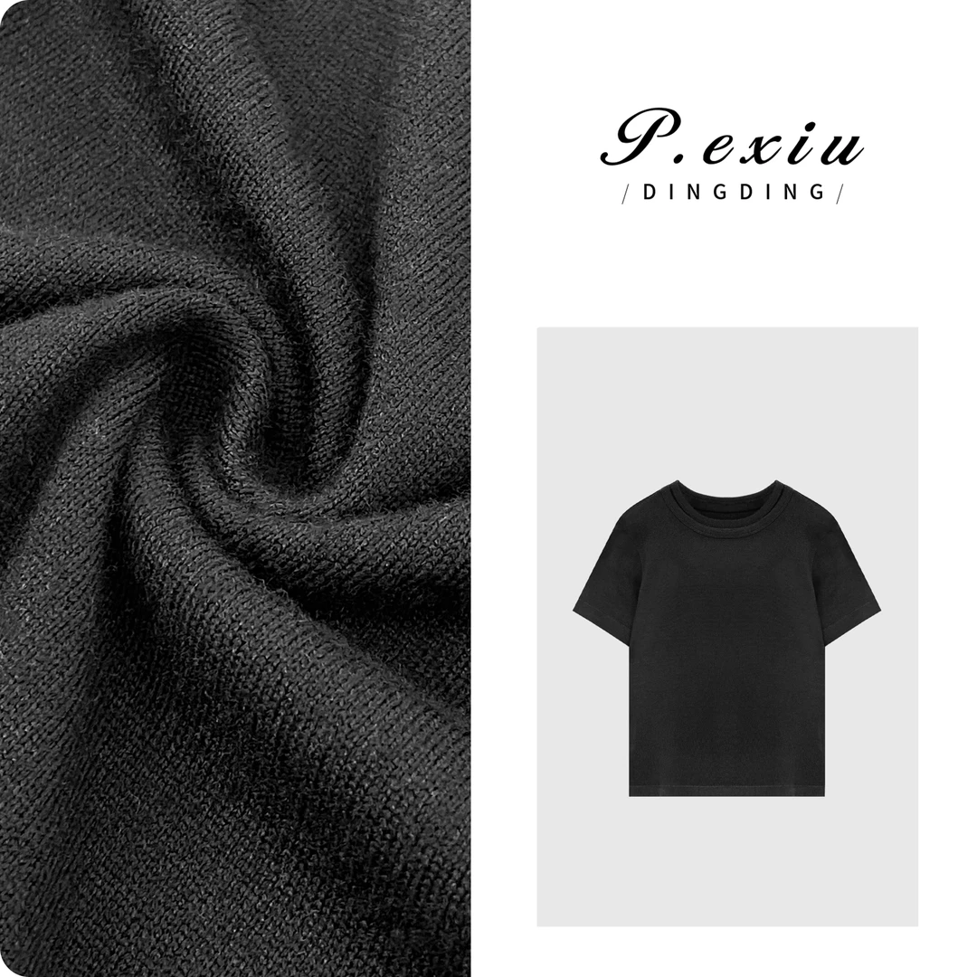 PanYiXiu/潘依绣极简风纯色圆领宽松百搭短袖T恤 W-61863